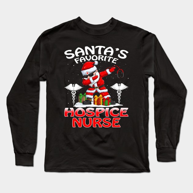 Santas Favorite Hospice Nurse Christmas T Shirt Long Sleeve T-Shirt by intelus